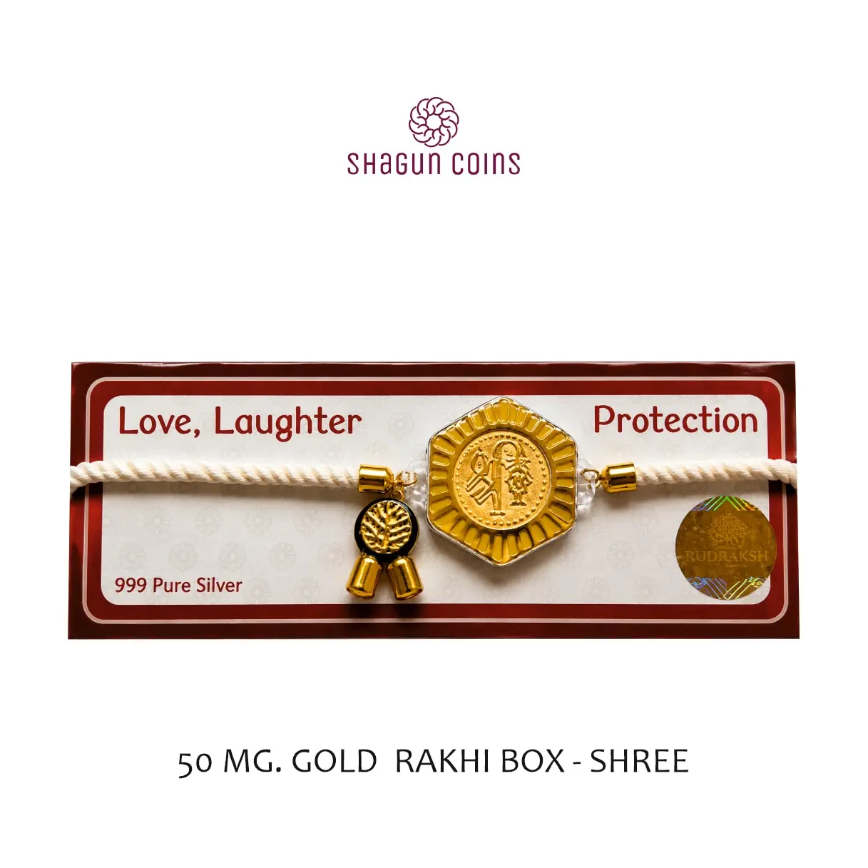 50 MG. GOLD  RAKHI BOX - SHREE