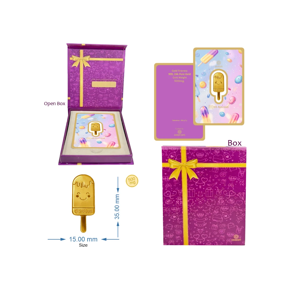 500 mg. GOLD COINS KIDS - ICE CREAM