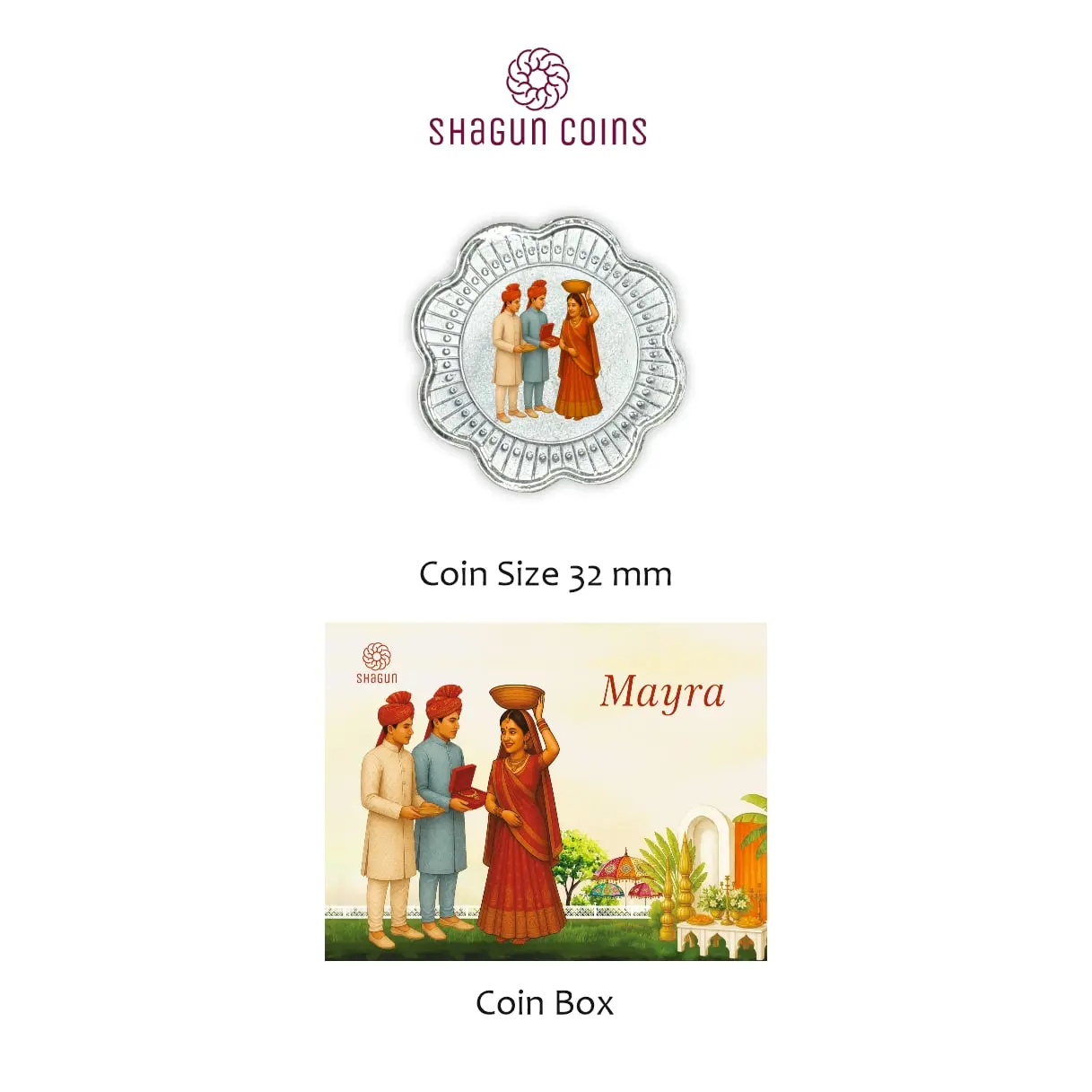 1 GRAM SILVER COIN BOX -  MAYRA