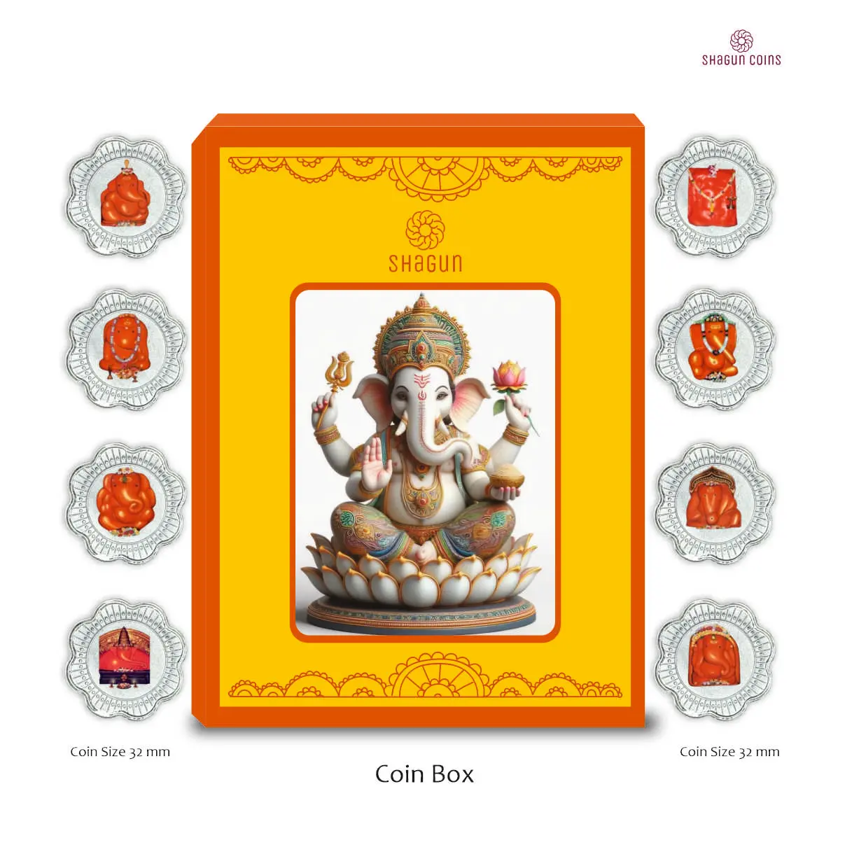 8 GRAM SILVER COIN BOX - ASTH GANPATI