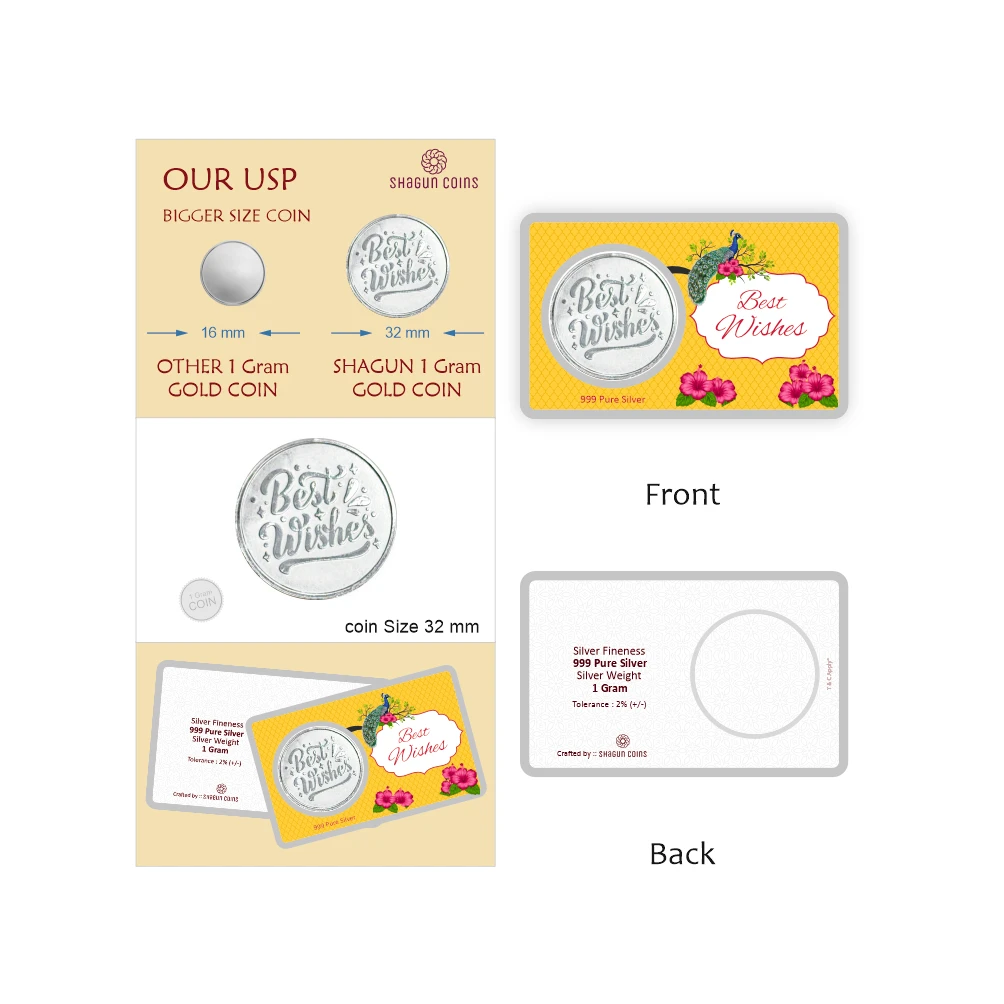 1 GRAM SILVER COIN PREMIUM - BEST WISHES