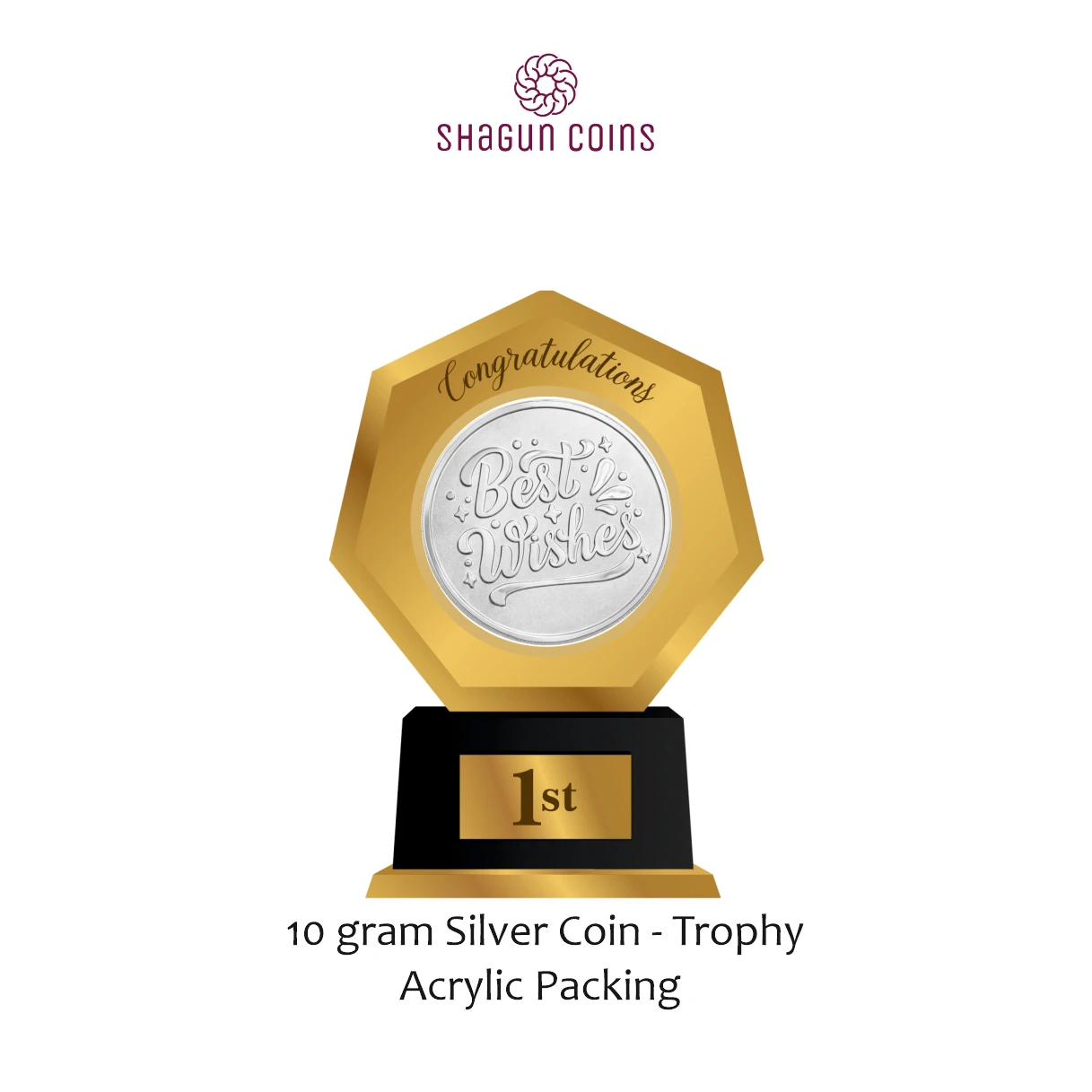 NEW SHAPE 10 GRAM SILVER COIN - STANDARD -  Trophy