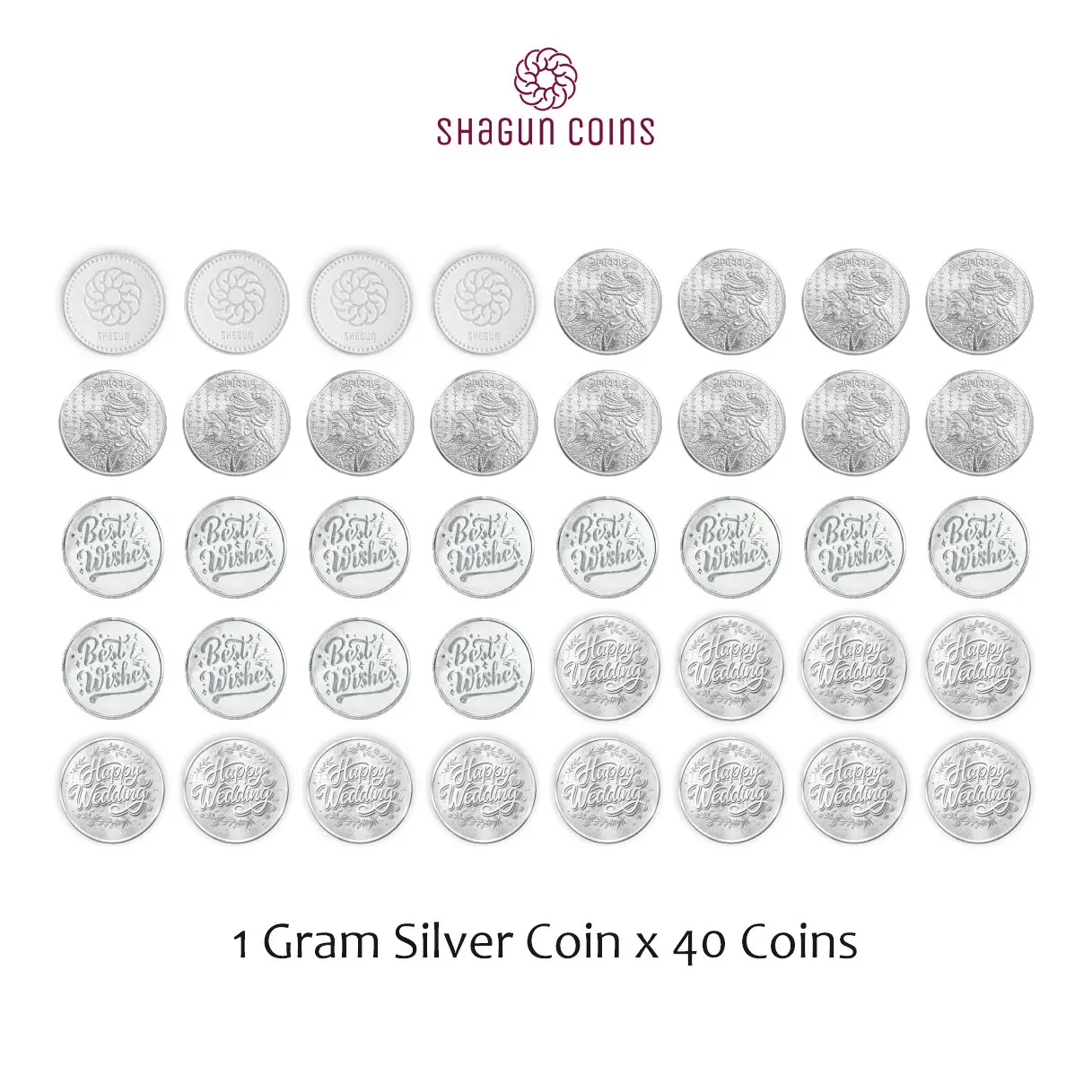 40 GRAM SILVE COIN BOX -  SHUBH VIVAH