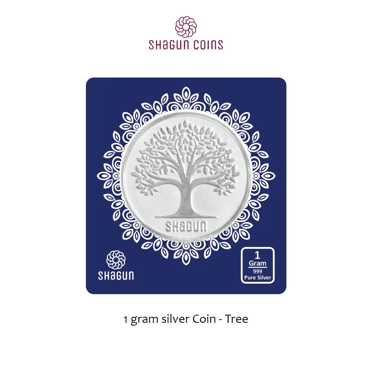 1 GRAM SILVER COIN BIG SIZE - 32MM -  tree without box