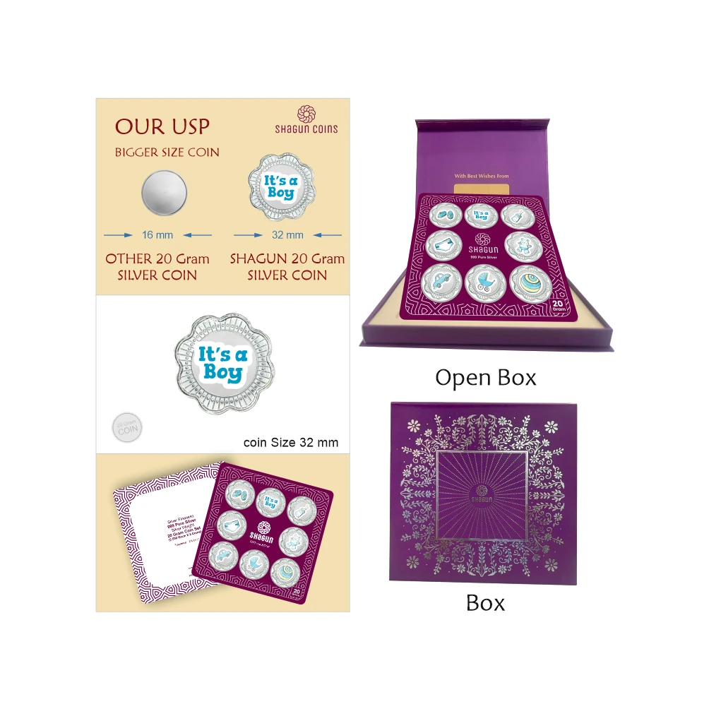 20gm set silver coin Boy