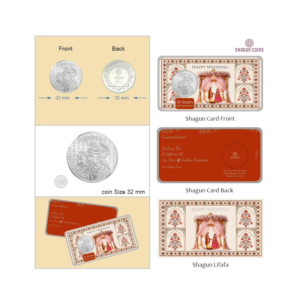 10 GRAM SILVER SHAGUN LIFAFA - WEDDING MANDAP