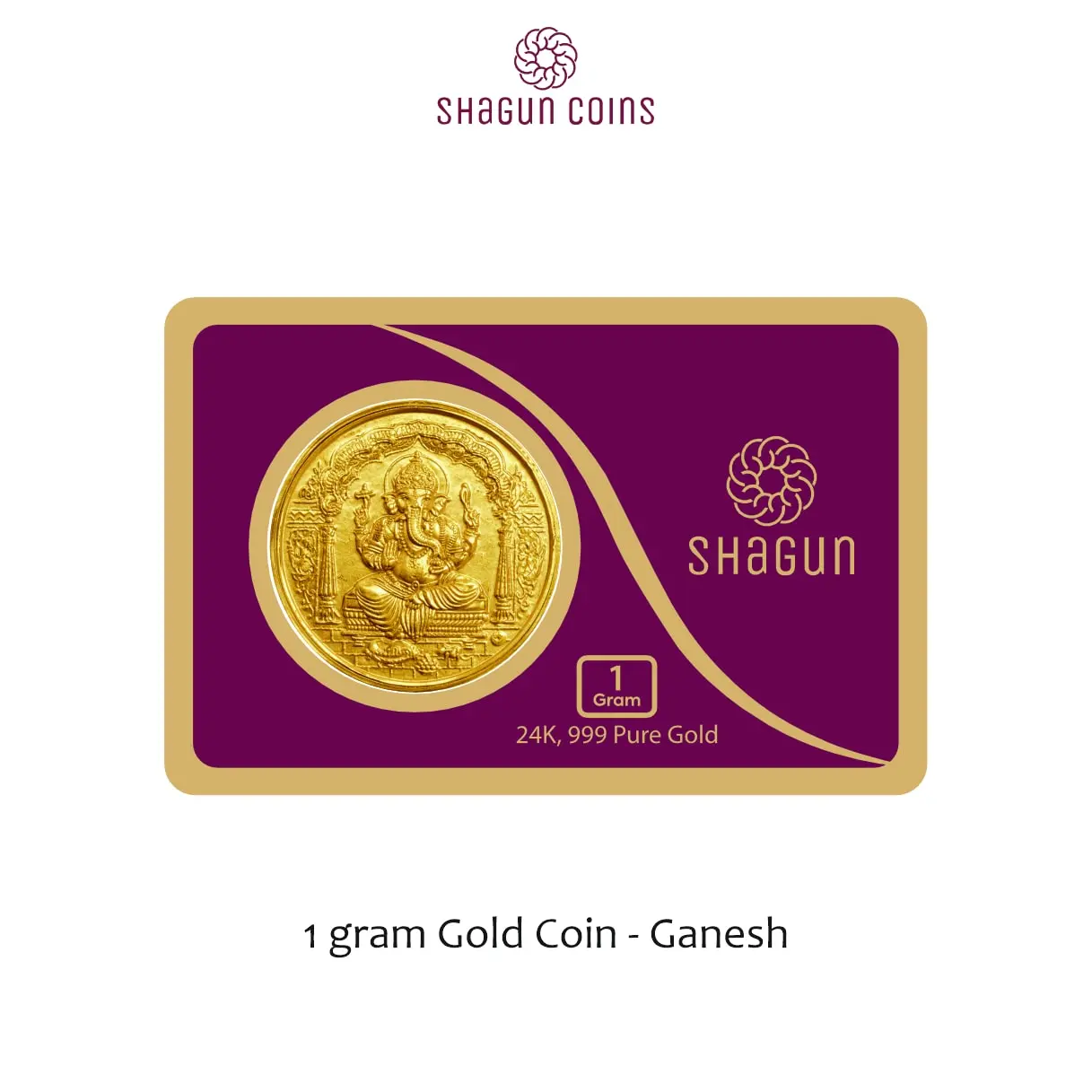 1 GRAM  GOLD COIN -  Ganesh