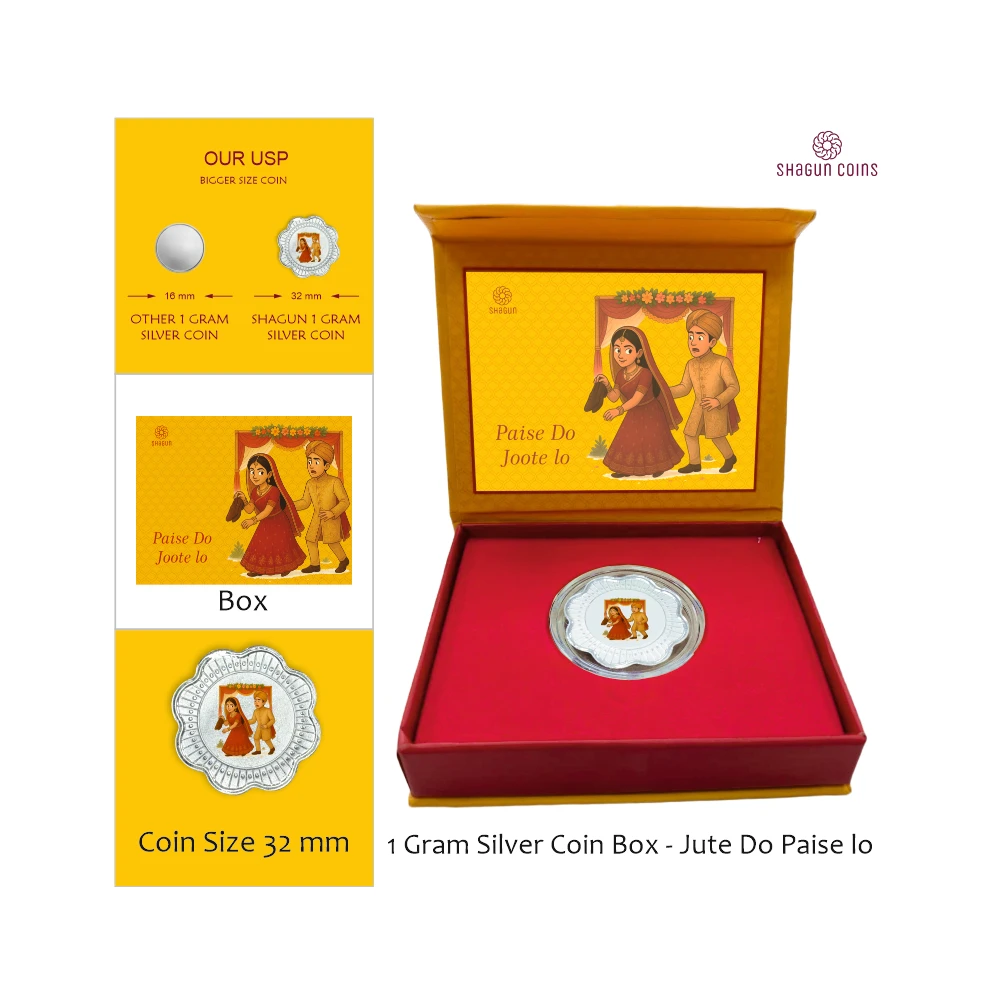 1 GRAM SILVER COIN BOX - jute do paise lo