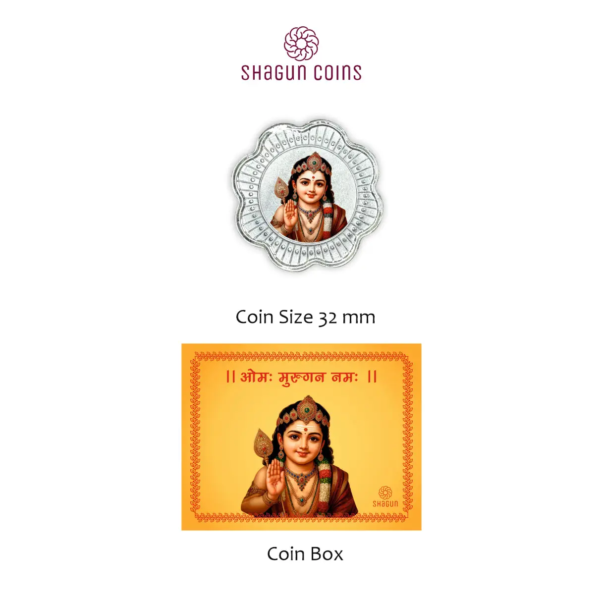 1 GRAM SILVER COIN BOX -  murgan ji