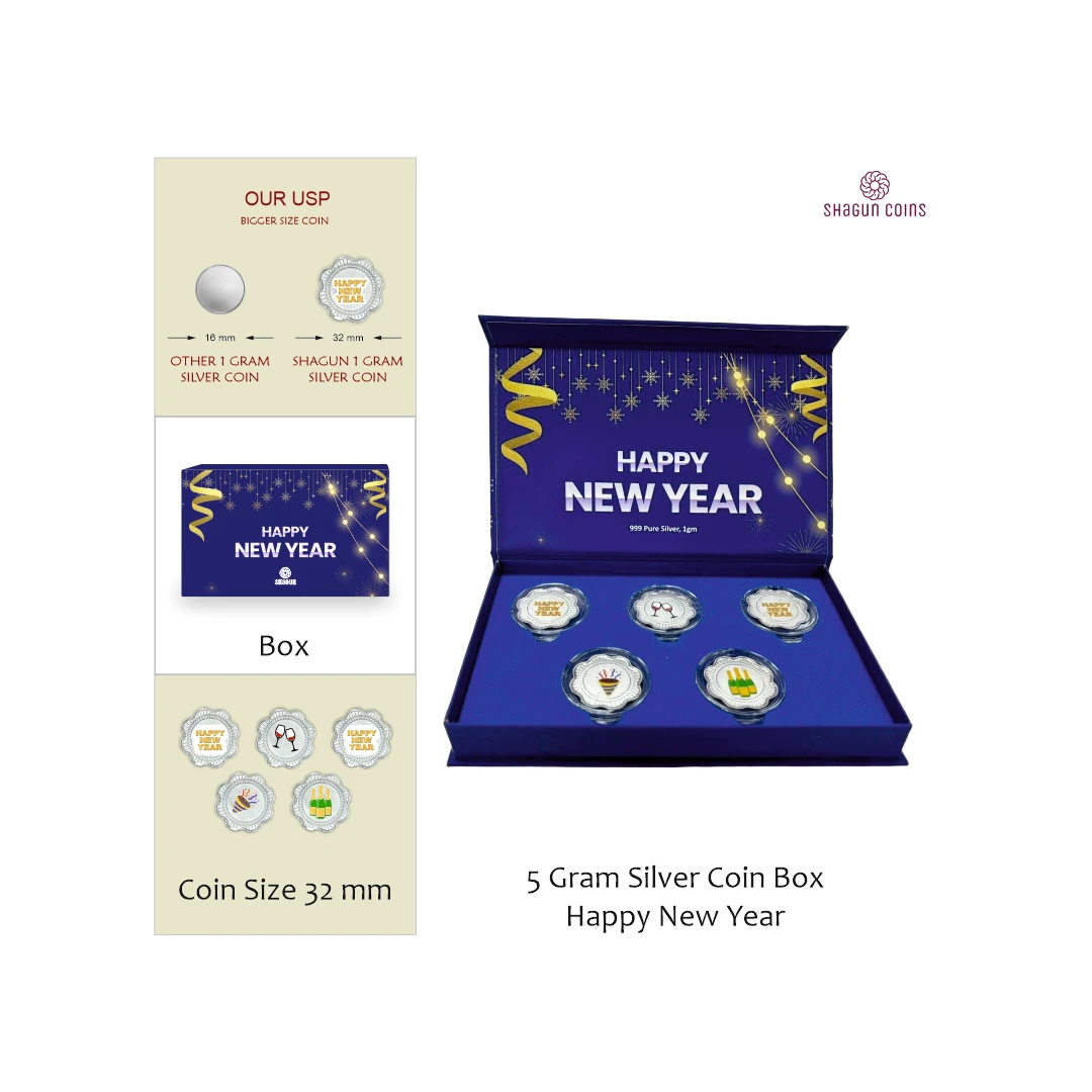 5 GRAM SILVER COIN BOX -HAPPY NEW YEAR