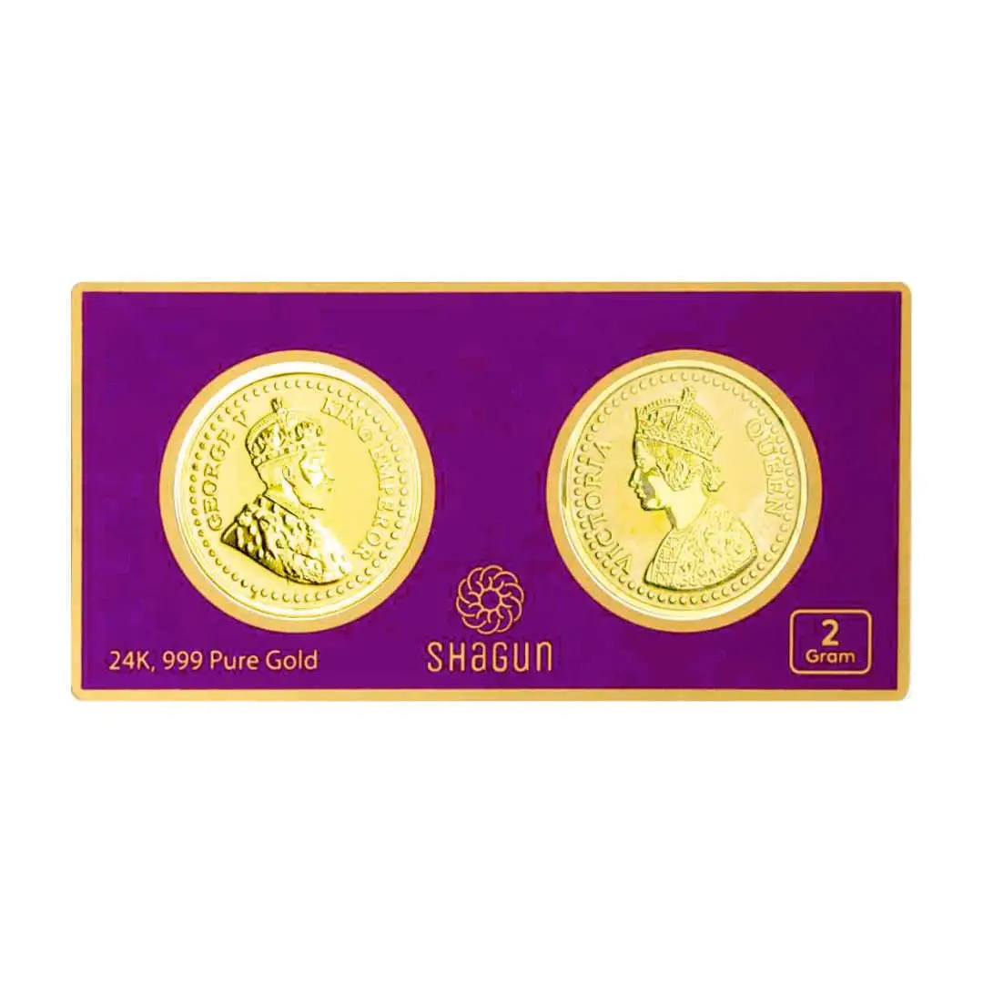 2 GARM GOLD COIN SET - KING QUEEN (1 GRAM X 2 COINS )