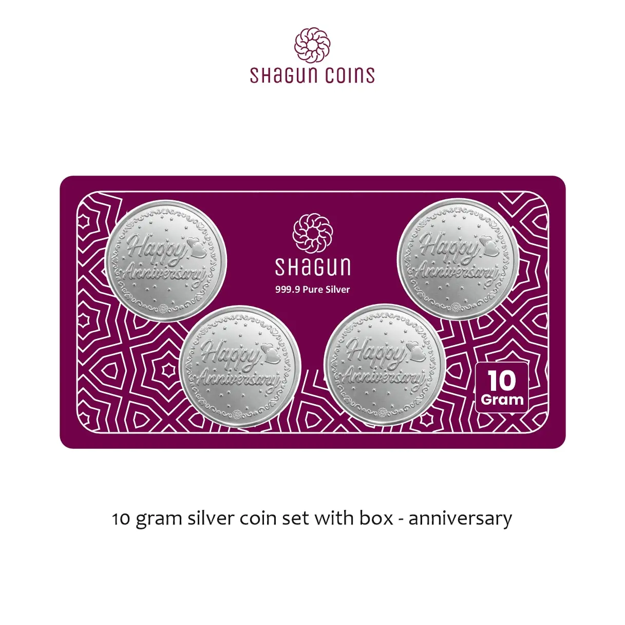 10 GRAM SILVER COIN SET WITH BOX - Anniversary