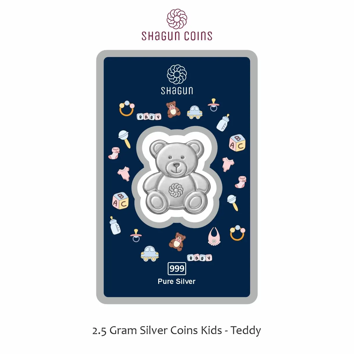 2.5 GRAM SILVER KIDS COIN - TEDDY
