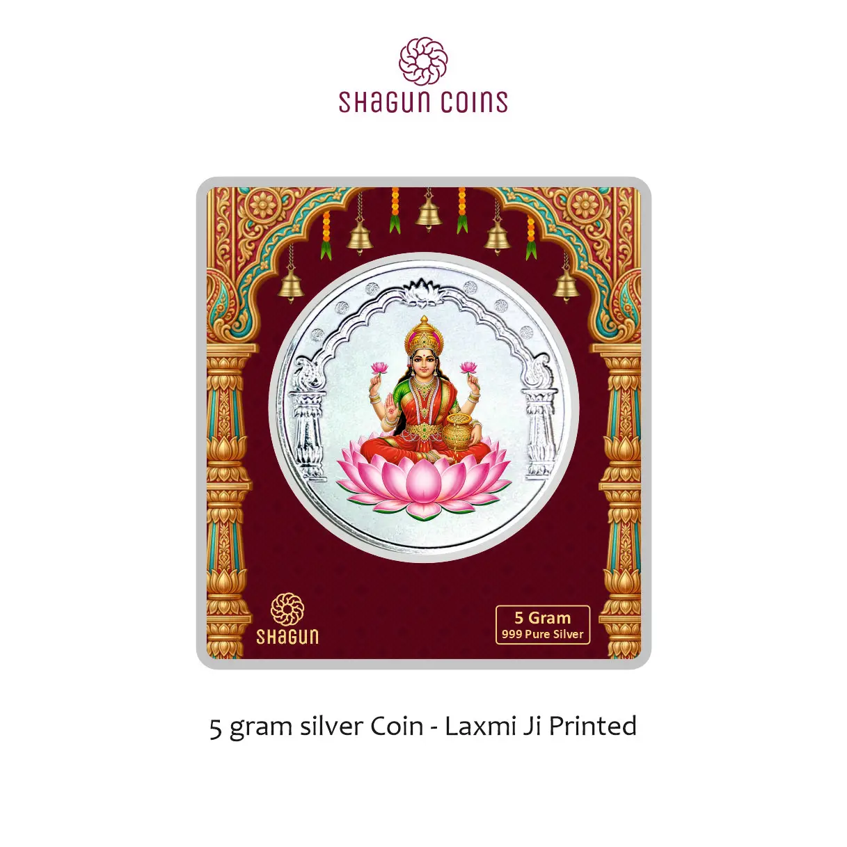5 GRAM SILVER COIN BIG SIZE PREMIUM - 50MM -  laxmi printed
