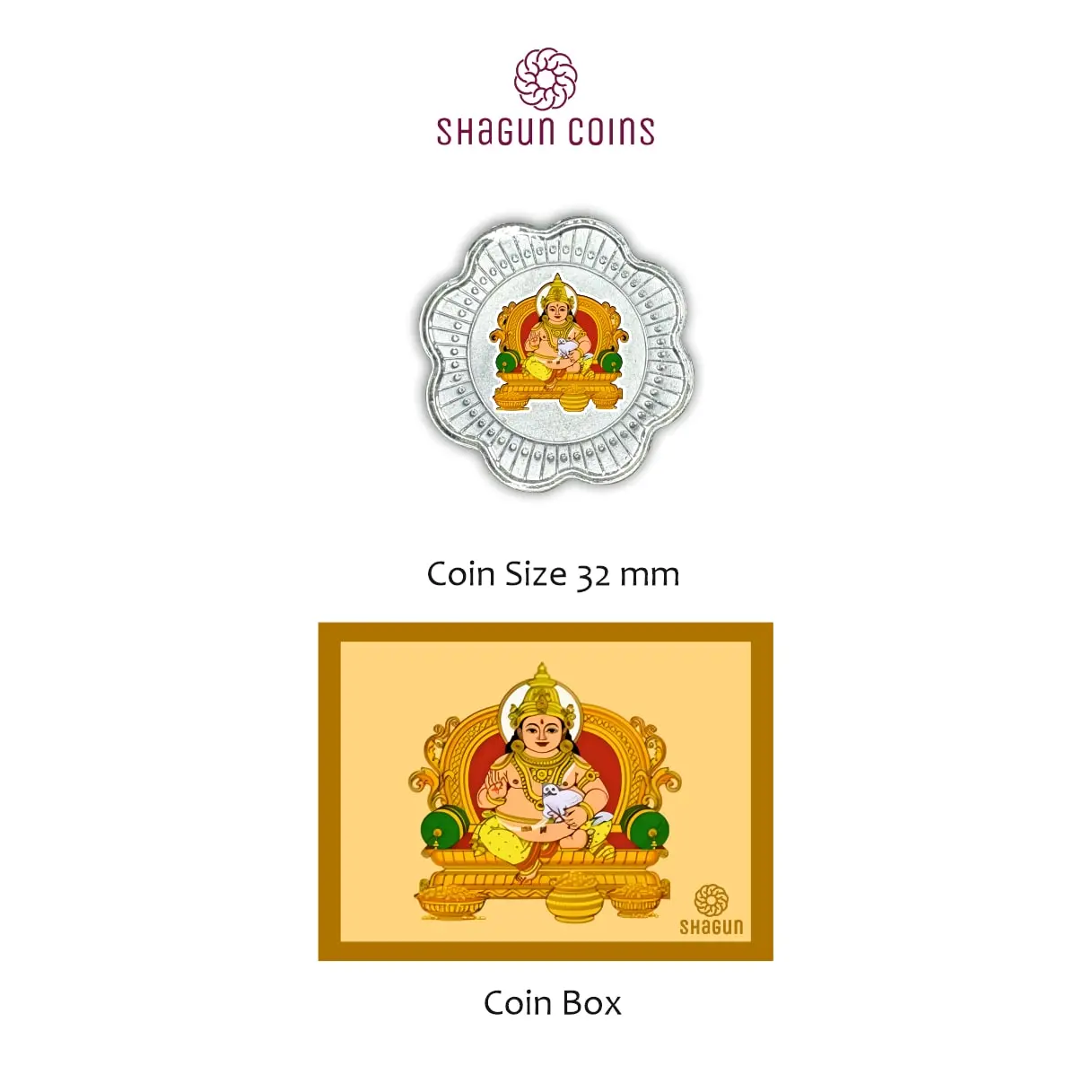 1 GRAM SILVER COIN BOX -  KUBER