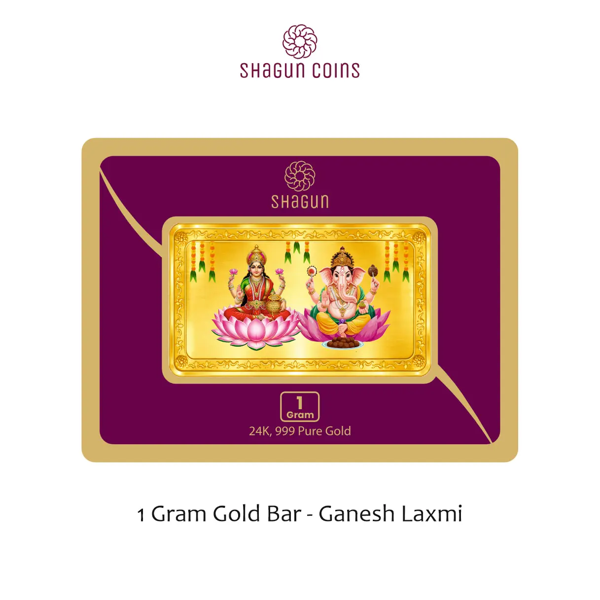 1 GRAM  GOLD BAR - GANESH LAXMI