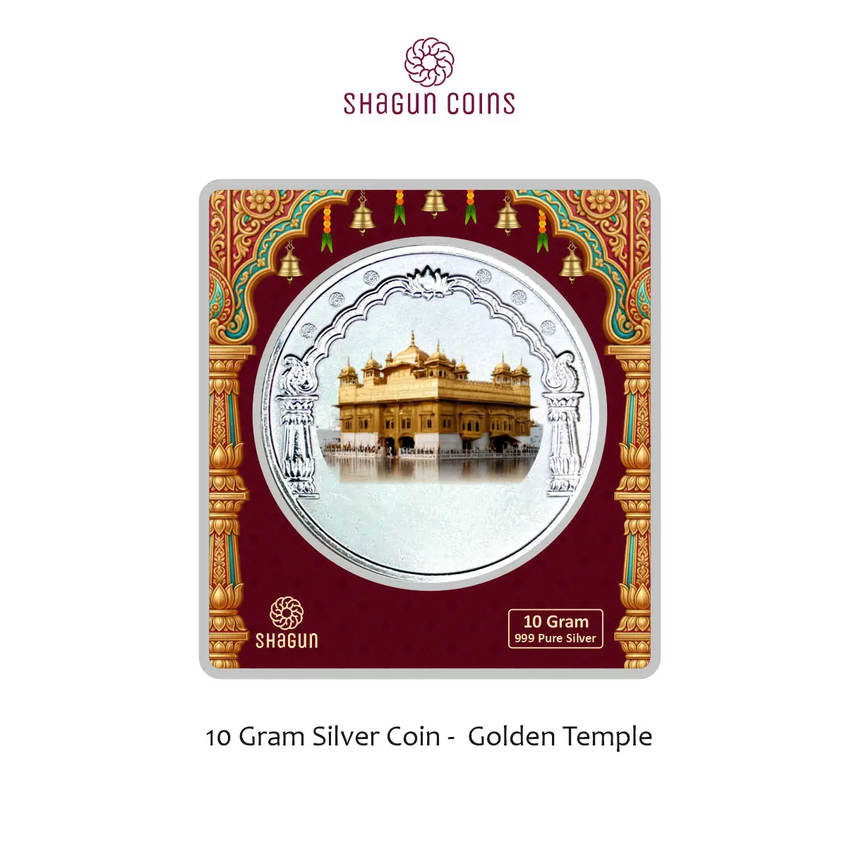 10 GRAM SILVER COIN BIG SIZE PREMIUM - 60MM - GOLDEN TEMPLE