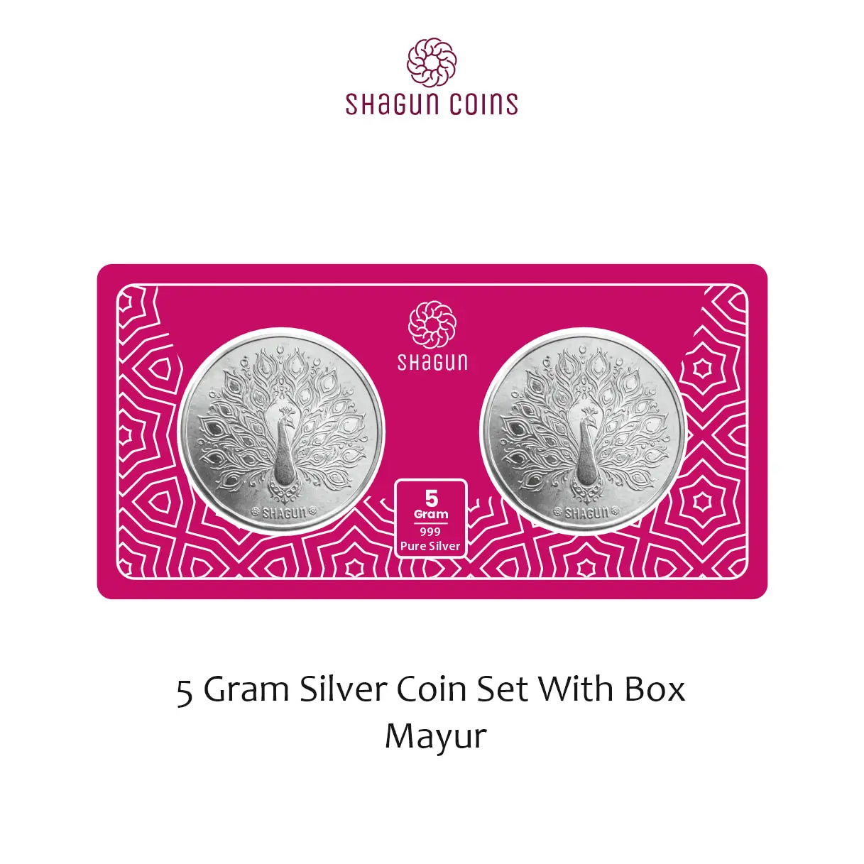 5 GRAM SILVER COIN SET WITH BOX - Mayur