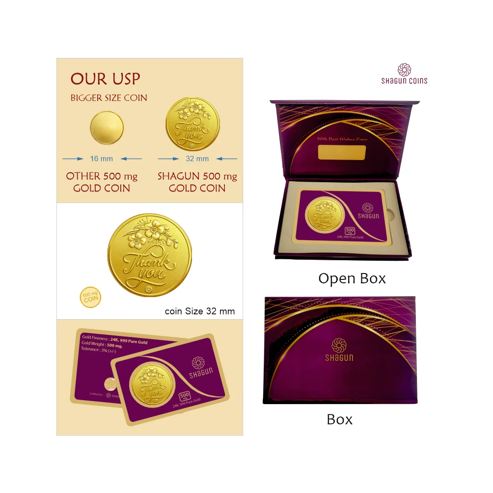 500 mg.  GOLD COIN - Thankyou