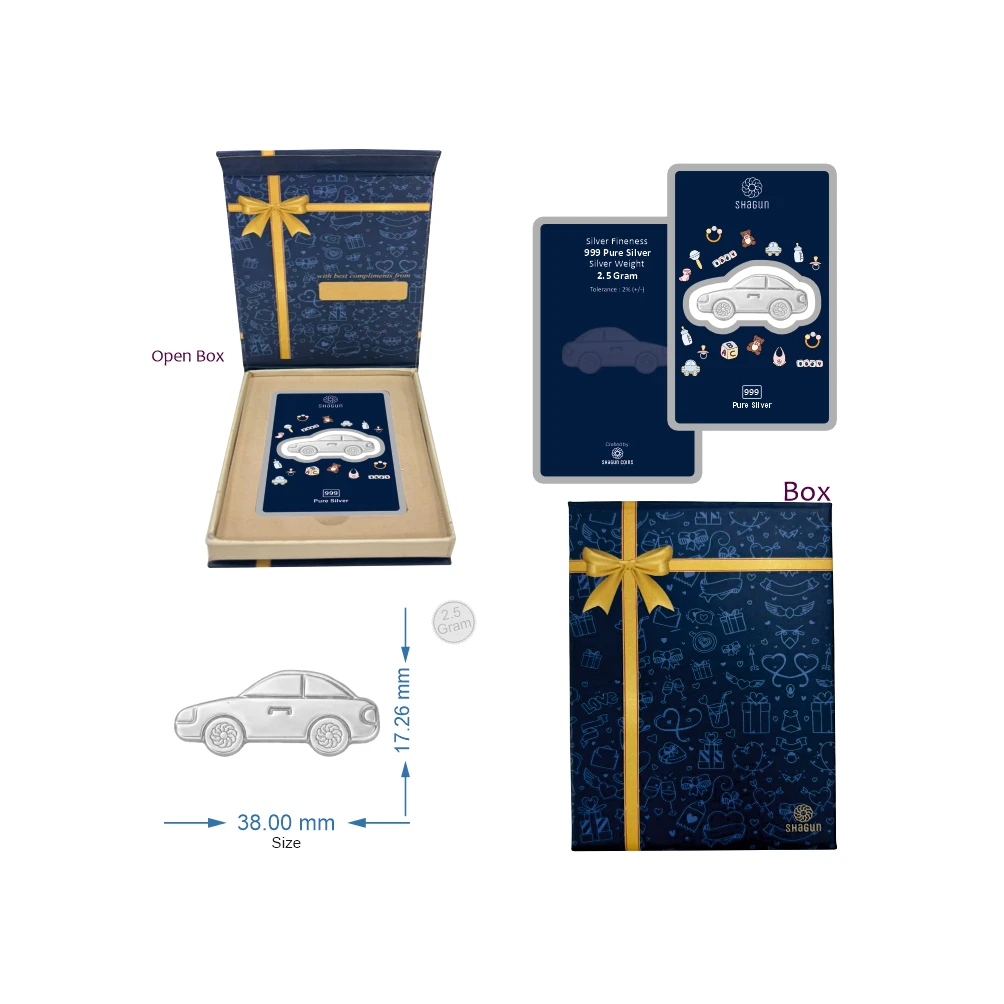 2.5 GRAM SILVER KIDS COIN - CAR
