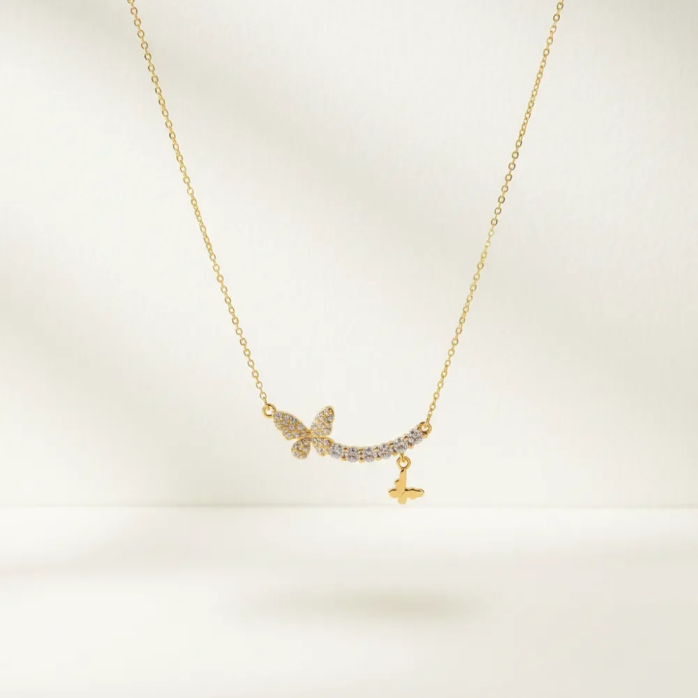 Twin Butterfly Pendant Chain