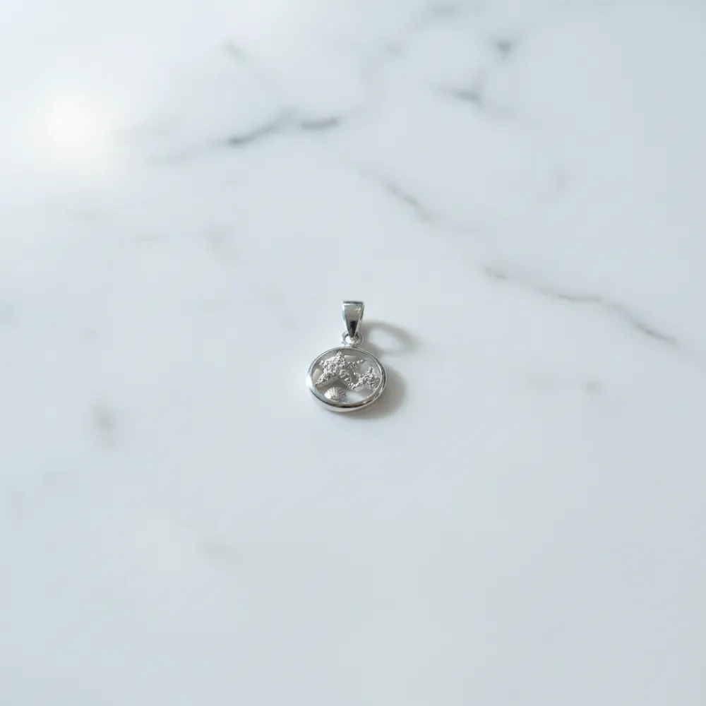Silver Starfish Shell Pendant