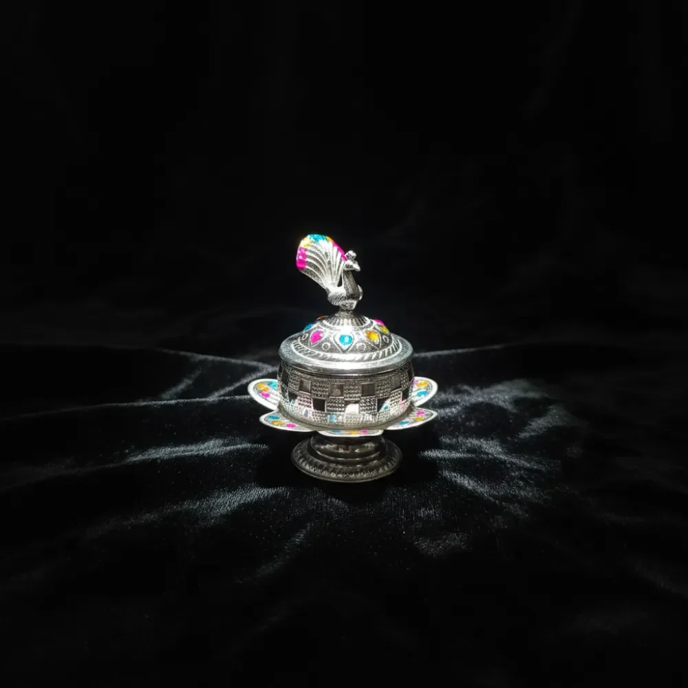 Peacock Kumkum Box