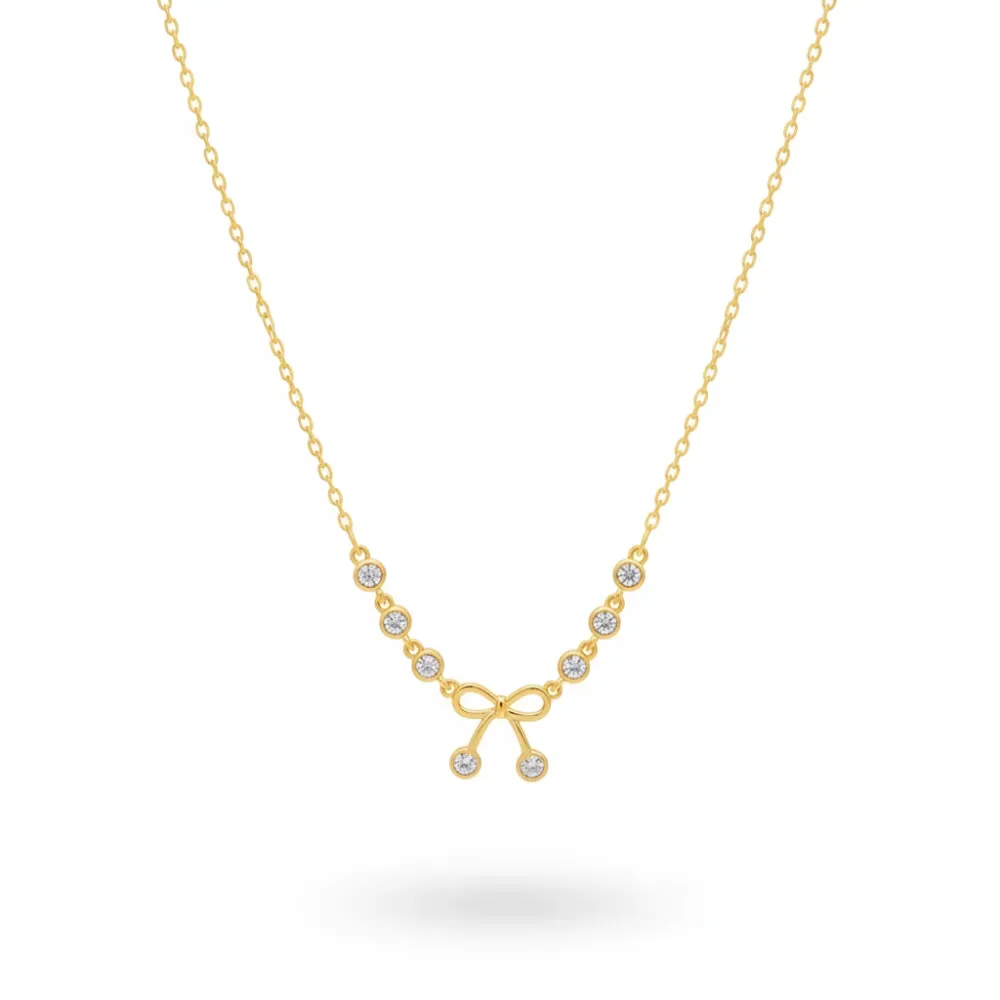 Crystal Ribbon Charm Chain