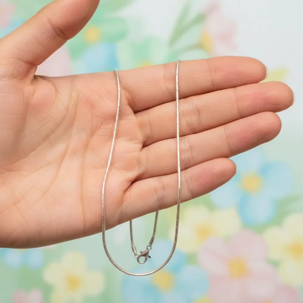 Silver Simple Cut Chain