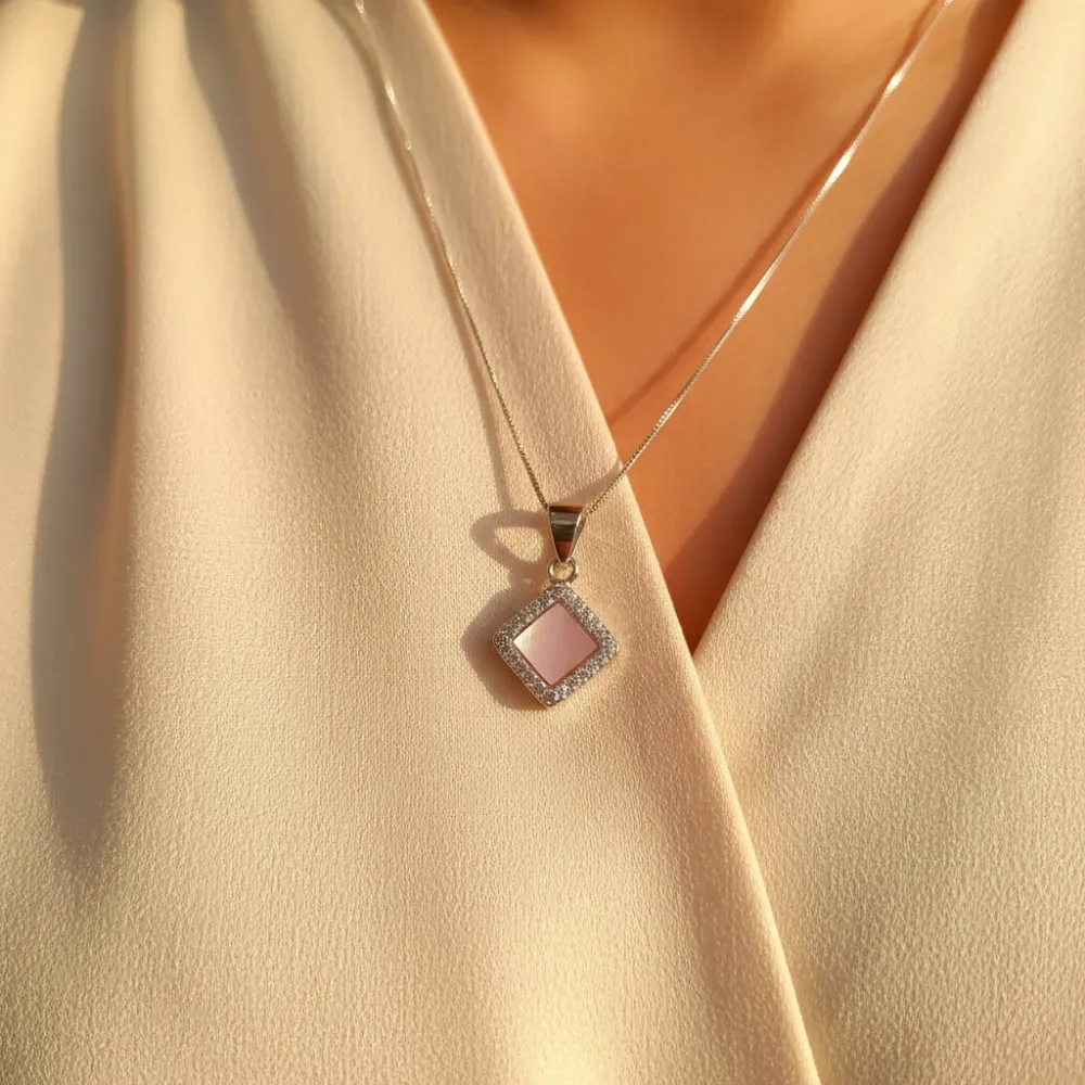 Pink Square Pendant