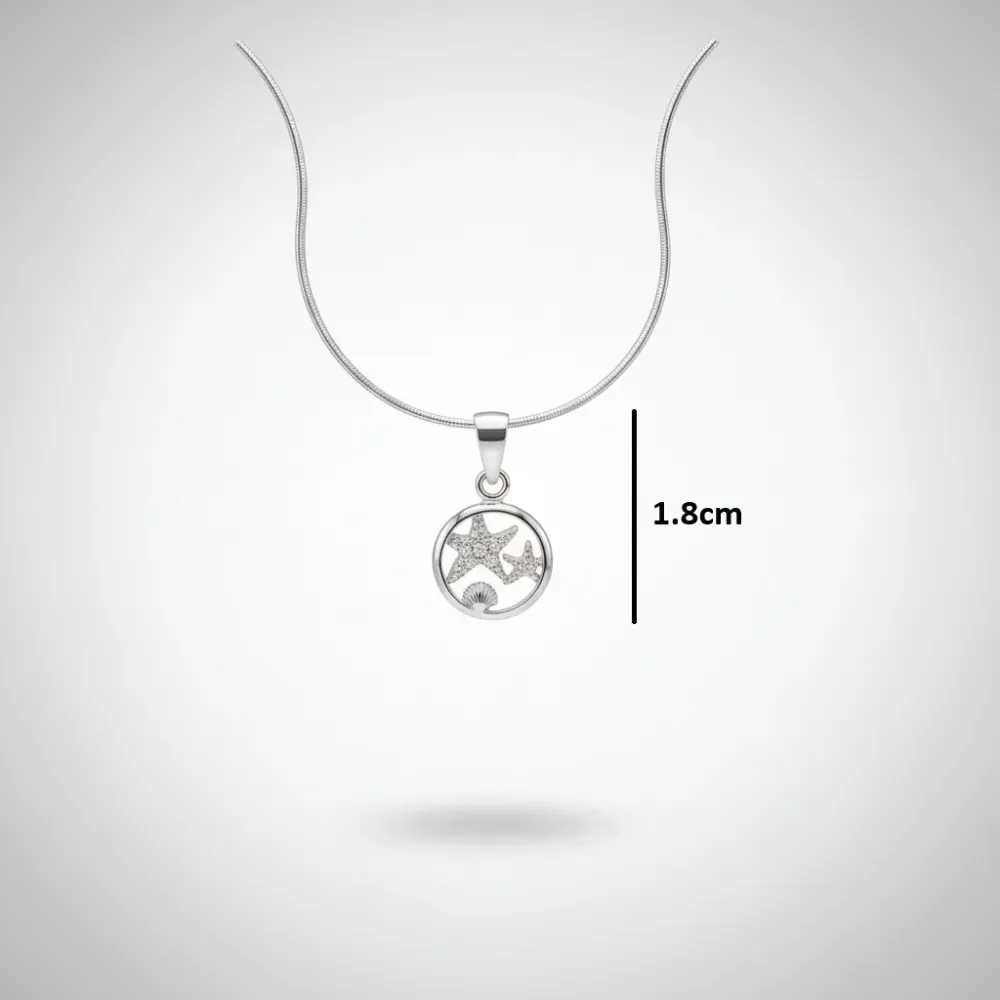 Silver Starfish Shell Pendant
