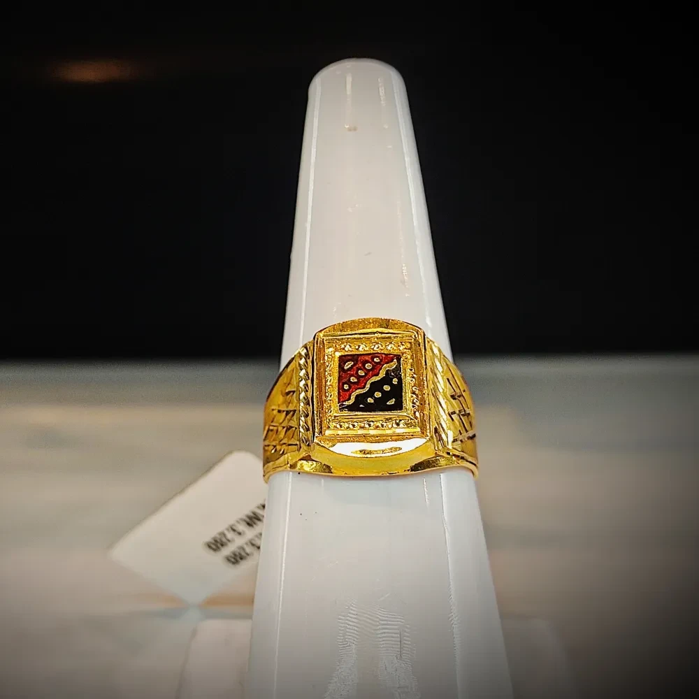Plane Meena Work Design Ring