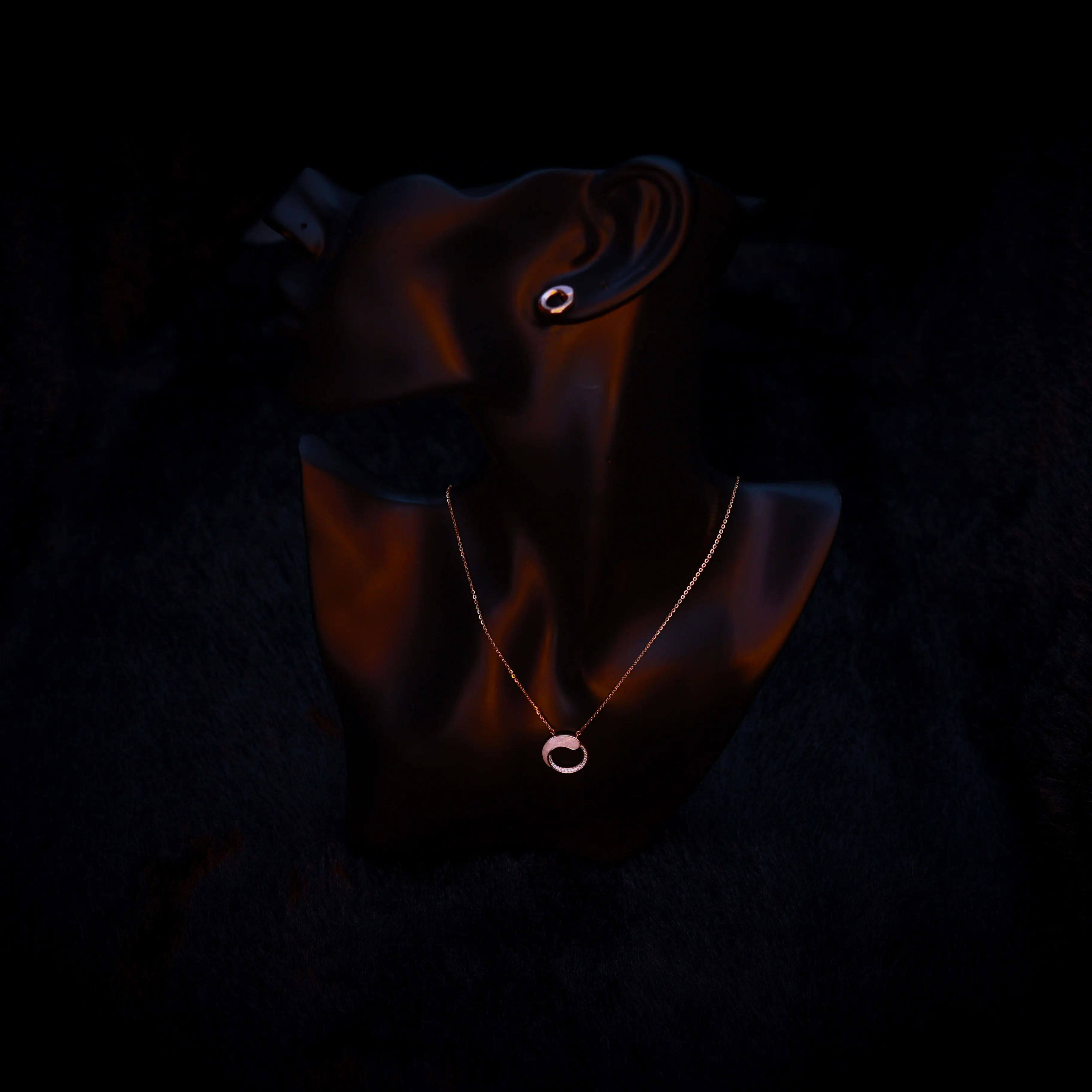 Rosegold Chain With Ear-rings