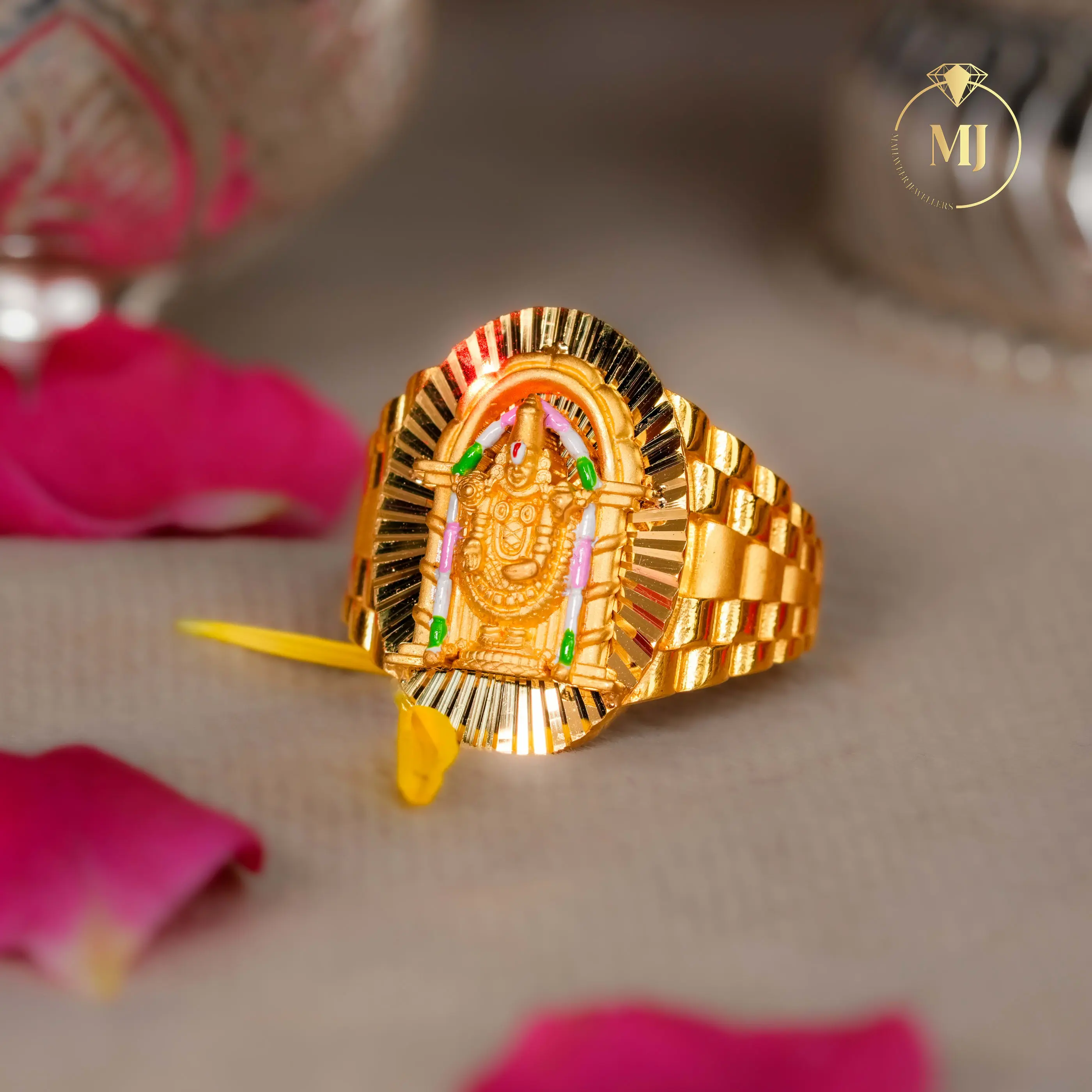 Radiant Venkateswara Gold Ring