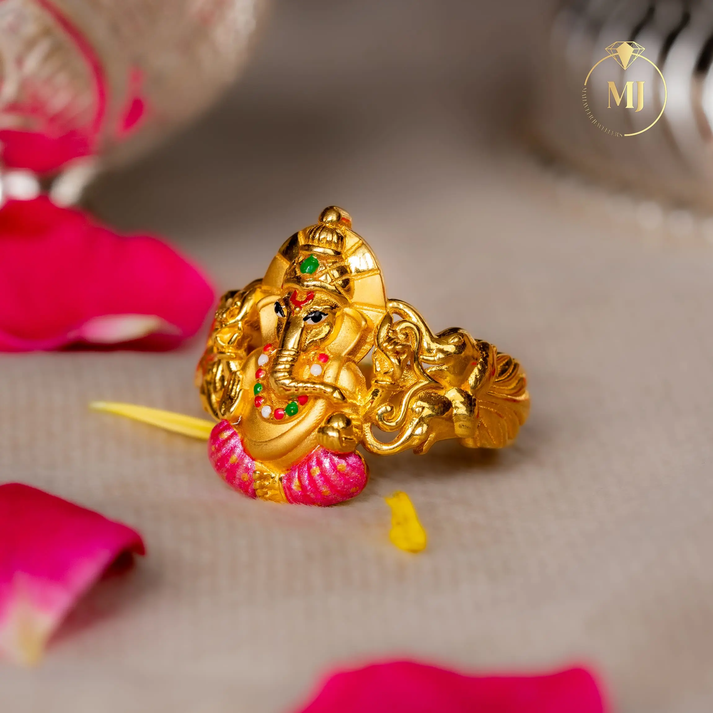 Ganesha Gold Mens Ring