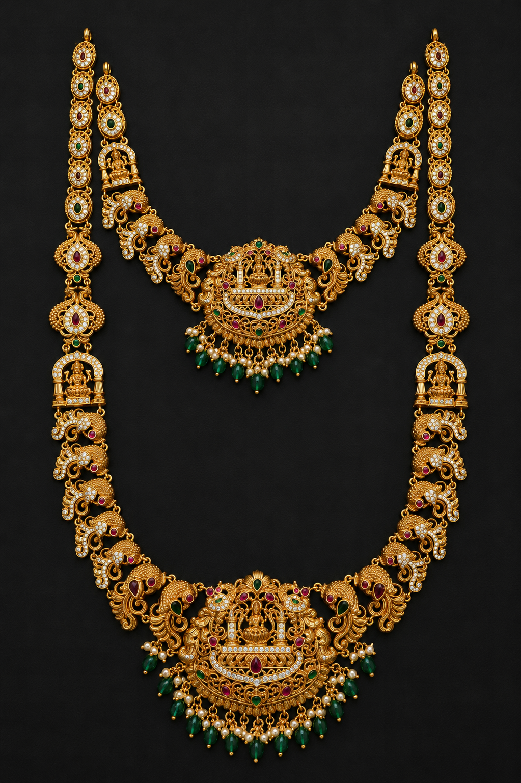 Designer Haram with Green Beads