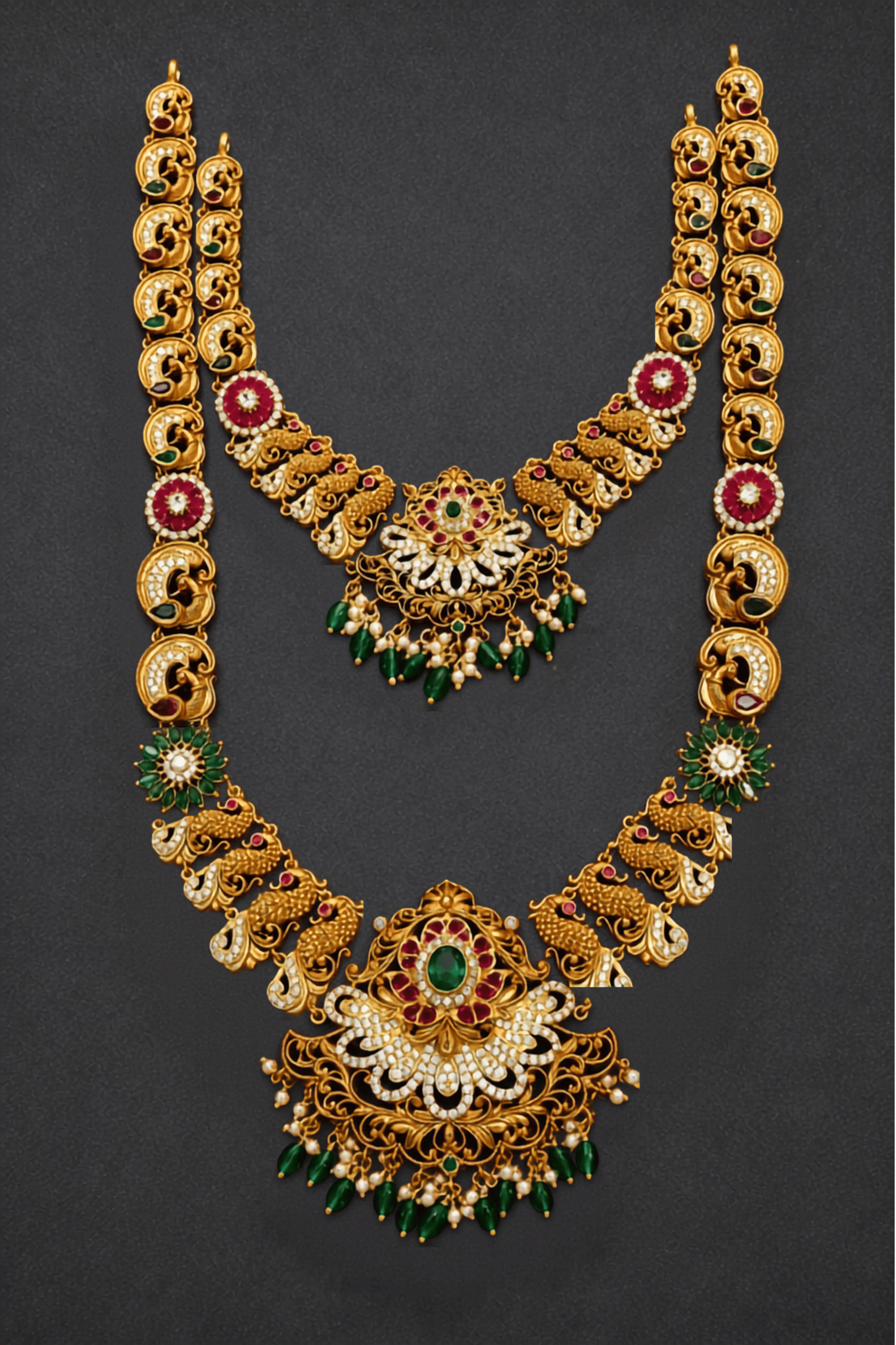 Designer haram with peacock motifs