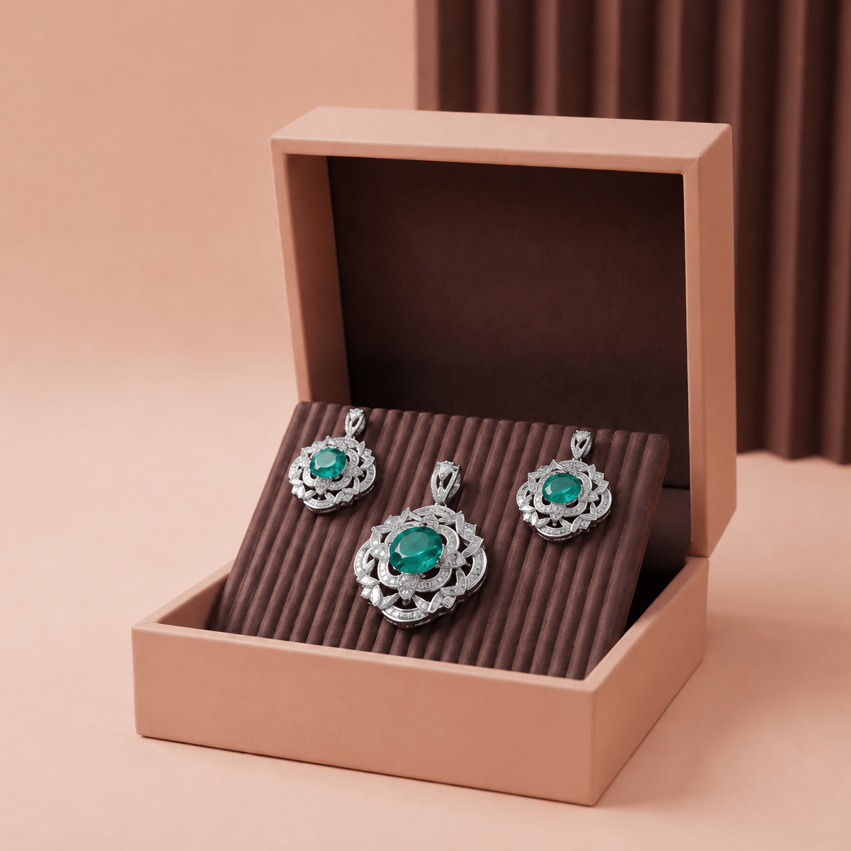 Jade Pendant Chain Set