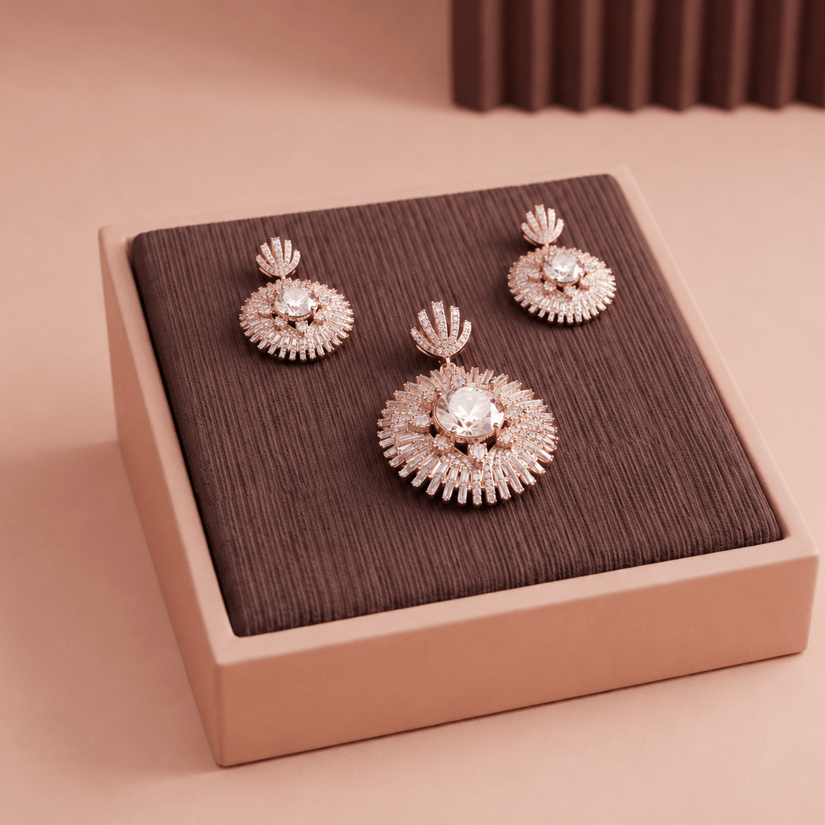 Rose Florentine Pendant Set