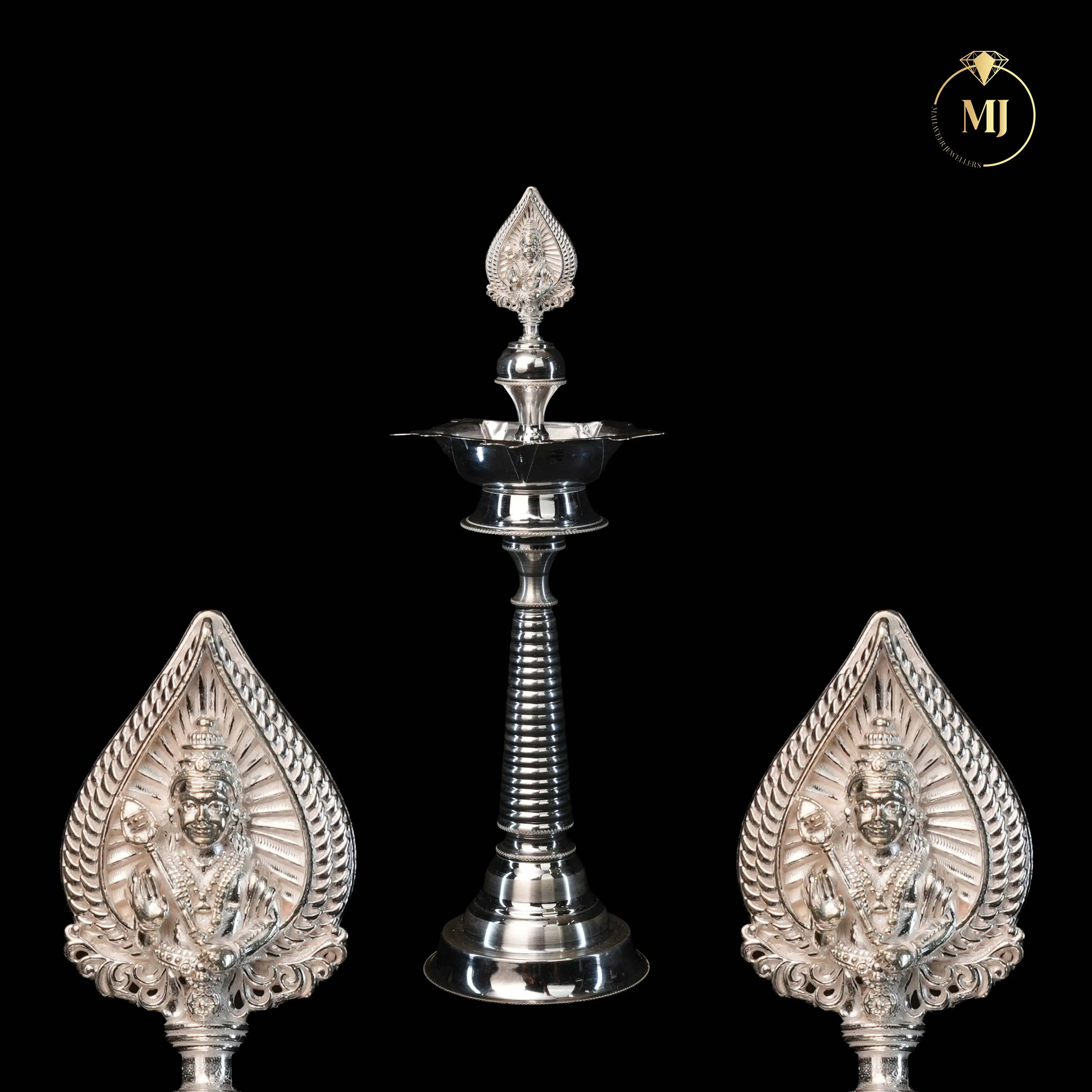 Ornate Silver Vilakku