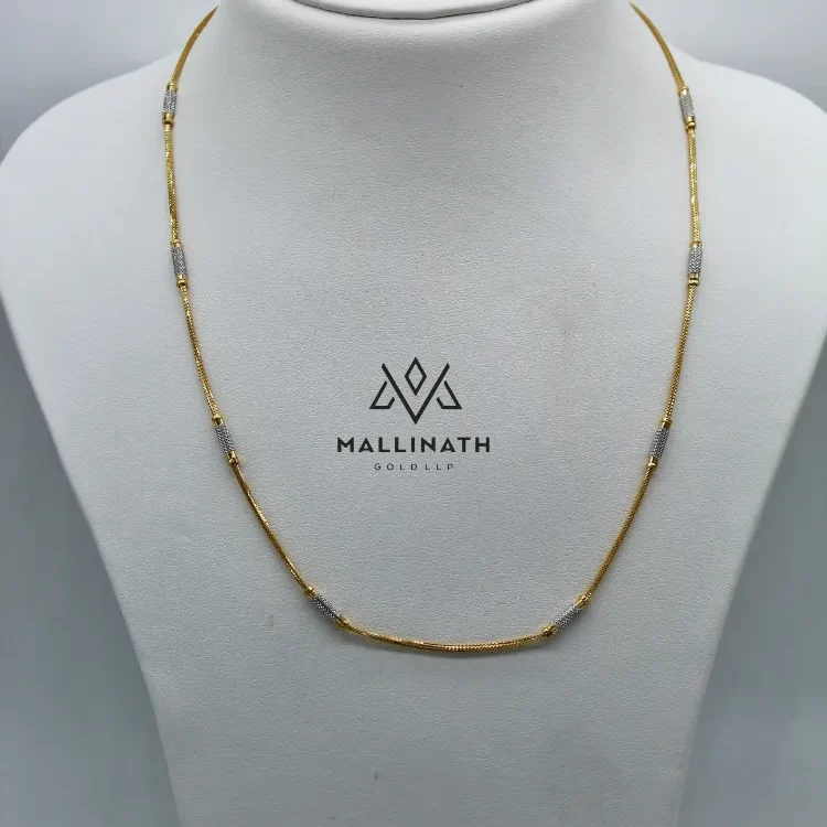 Fancy rhodium pipe chain