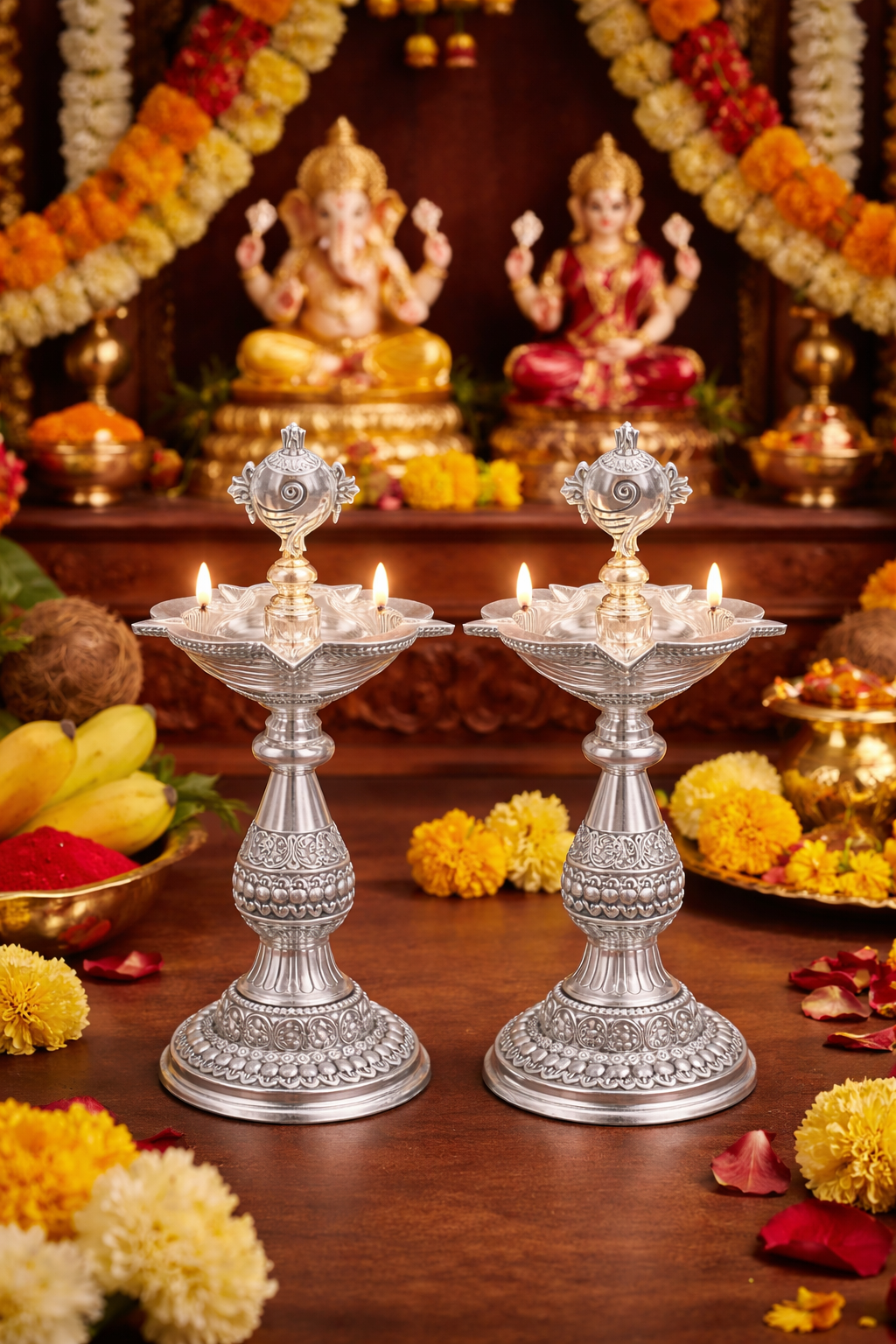 Silver Diya’s (kundulu)