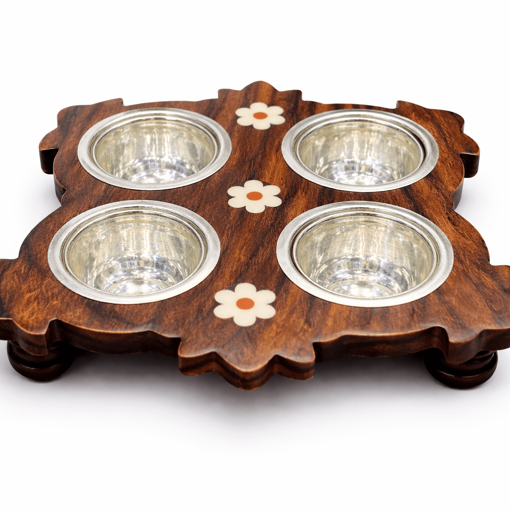 Rosewood 4 Bowl Stand