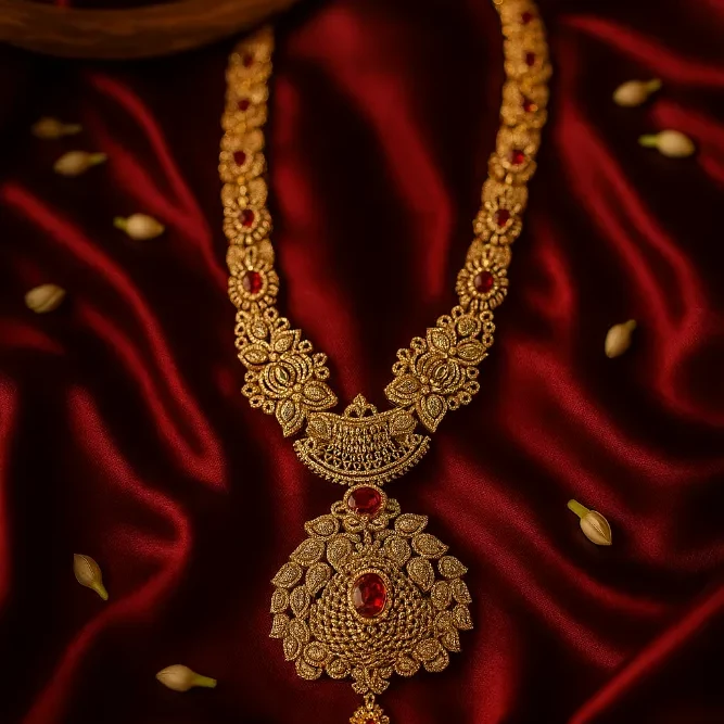Bridal red ruby Haar