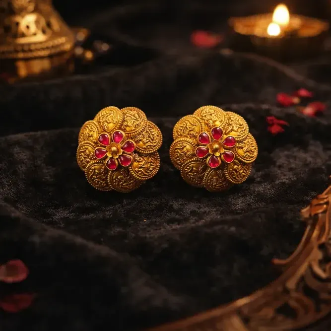 Royal Lakshmi Coin Studs