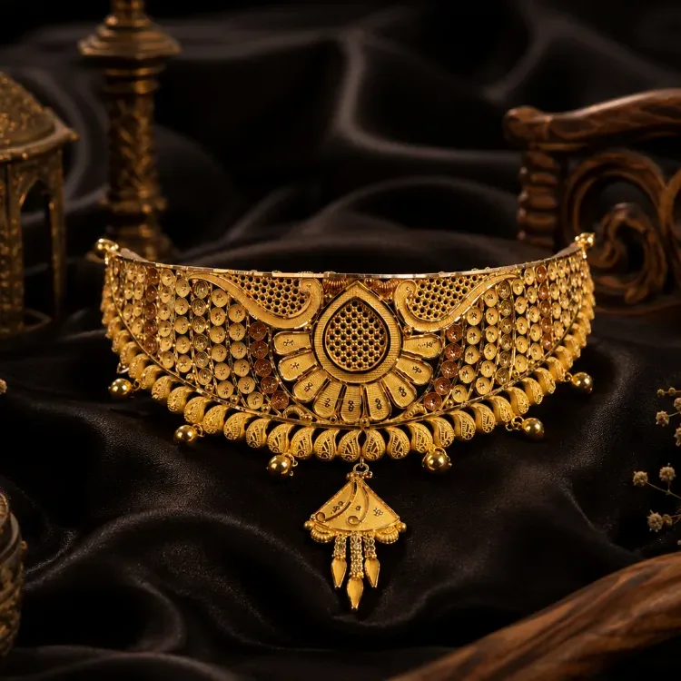 Rajsi Teardrop Heritage Gold Choker