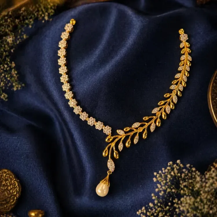 Royal Leaf Cascade Necklace
