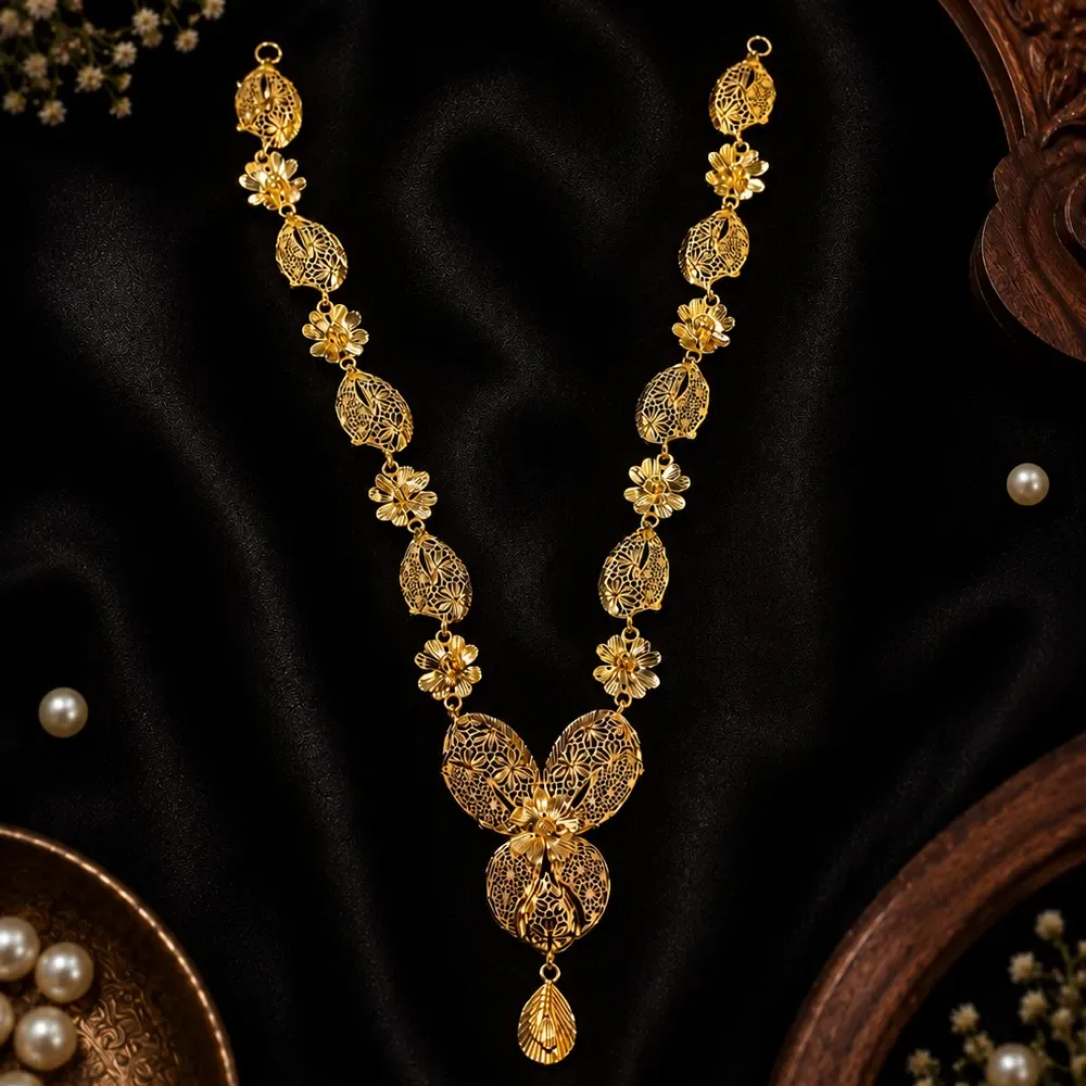 Golden Filigree Blossom Necklace