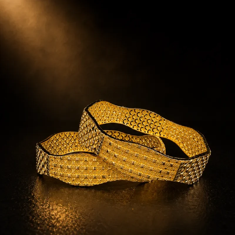 Royal Wave Designer Gold Bangles