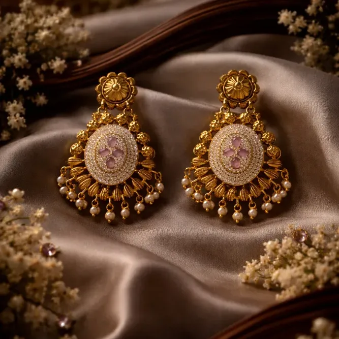 Noor-e-Gul Gold earrings